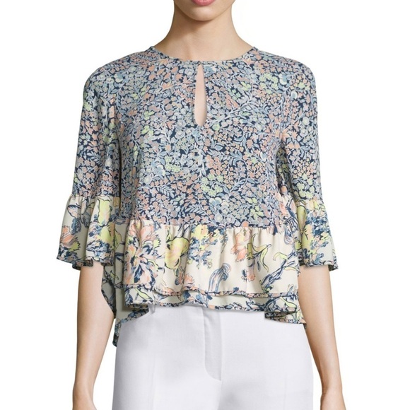 Bcbg Maxazria Immane Mixed-Print Crop Top, Multi Colors - Picture 1 of 7